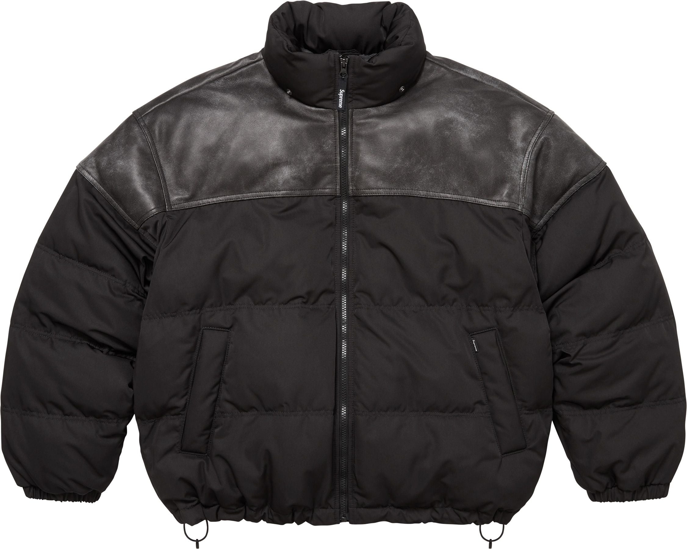 Leather Yoke Puffer Jacket view 24